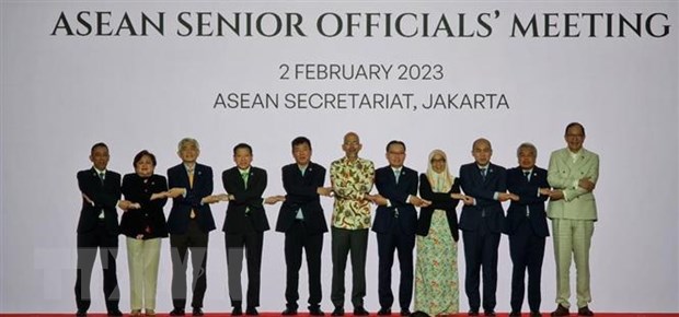 Trưởng SOM ASEAN của các nước thành viên tại trụ sở Ban Thư ký ASEAN ở Jakarta. (Ảnh: TTXVN phát)