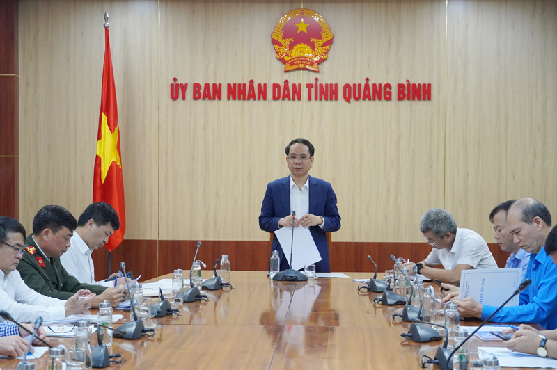 Đồng chí Phó Chủ tịch UBND tỉnh Phan Mạnh Hùng phát biểu chỉ đạo tại cuộc họp.