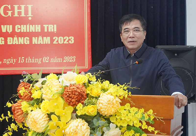 Đồng chí Phó Chủ tịch Thường trực UBND tỉnh Đoàn Ngọc Lâm phát biểu chỉ đạo hội nghị.
