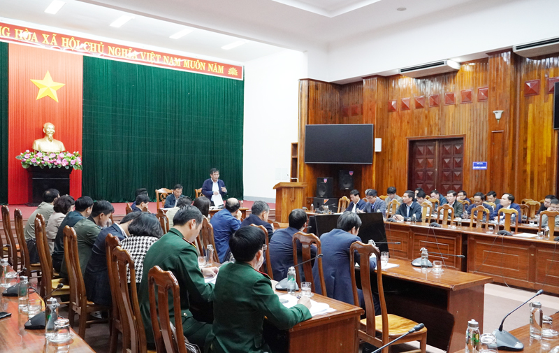 Đồng chí Phó Chu tịch Thường trực UBND tỉnh Đoàn Ngọc Lâm phát biểu chỉ đạo tại hội nghị.