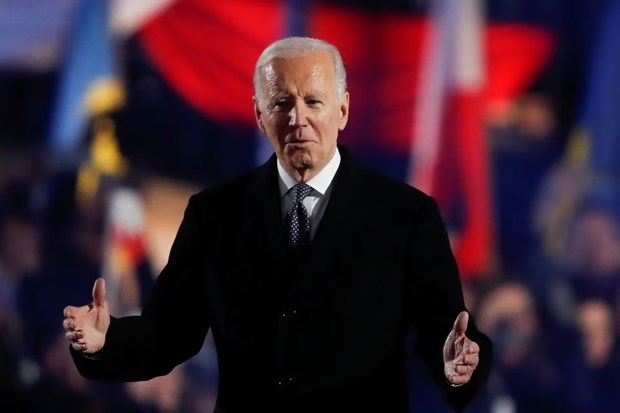 Tổng thống Mỹ Joe Biden phát biểu tại Ba Lan. (Nguồn: Reuters)