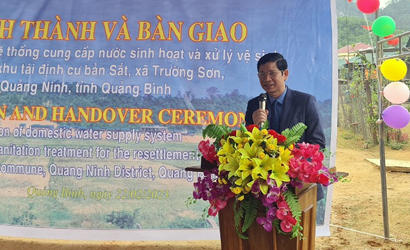 Đồng chí Phó Chủ tịch UBND tỉnh phát biểu tại lễ khánh thành.