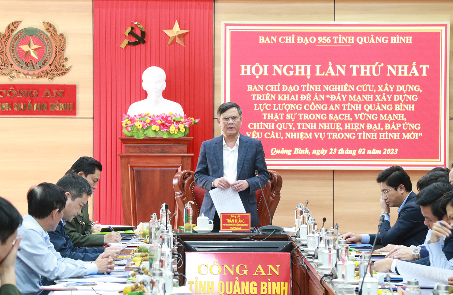 Đồng chí Trần Thắng, Phó Bí thư Tỉnh ủy, Chủ tịch UBND tỉnh, Trưởng Ban Chỉ đạo phát biểu chỉ đạo tại hội nghị.
