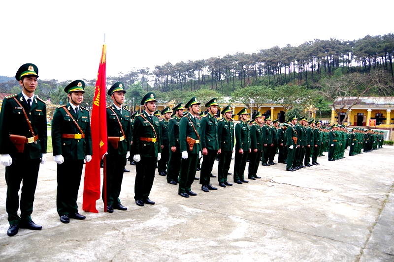 Cán bộ, chiến sĩ Bộ Chỉ huy BĐBP tỉnh tham dự lễ ra quân huấn luyện năm 2023.