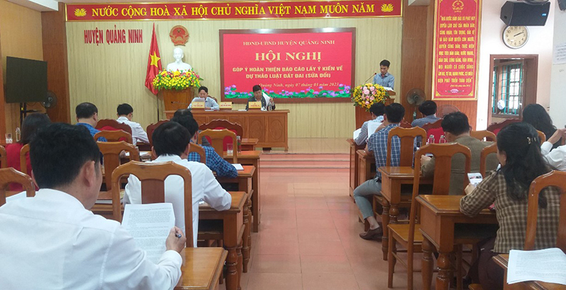 Quảng Ninh triển khai lấy ý kiến góp ý của nhân dân về dự thảo Luật Đất đai (sửa đổi) chặt chẽ, khách quan, trung thực và đầy đủ.