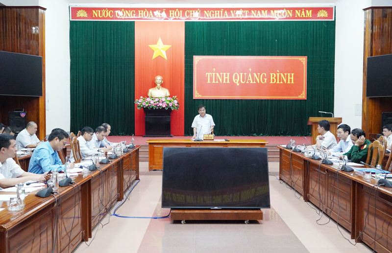 Đồng chí Phó Chủ tịch Thường trực UBND tỉnh Đoàn Ngọc Lâm phát biểu chỉ đạo tại cuộc họp.