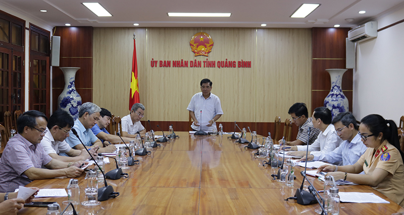 Đồng chí Phó Chủ tịch Thường trực UBND tỉnh Đoàn Ngọc Lâm phát biểu kết luận cuộc họp.