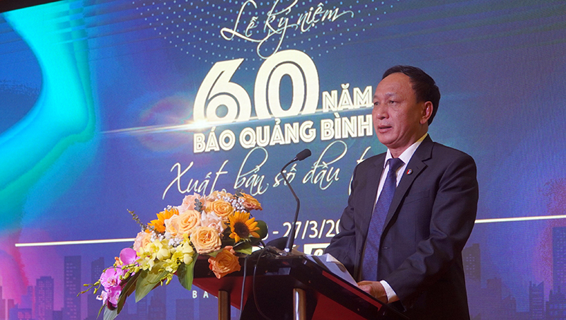 Đồng chí Trần Hải Châu, Phó Bí thư Thường trực Tỉnh ủy, Chủ tịch HĐND tỉnh phát biểu tại lễ kỷ niệm