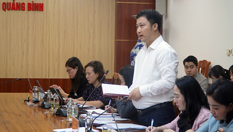 Đồng chí Cao Mạnh Linh, Ủy viên chuyên trách UBTPQH phát biểu tại buổi khảo sát