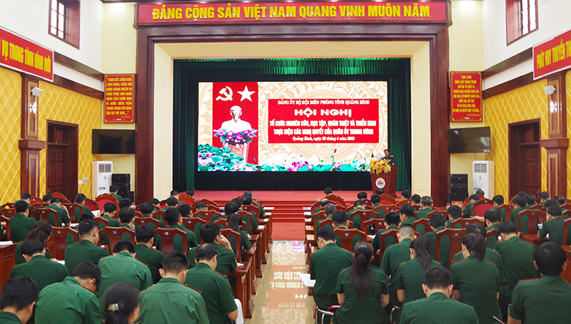 Đảng ủy Bộ đội Biên phòng tỉnh học tập quán triệt các Nghị quyết của Quân ủy Trung ương.