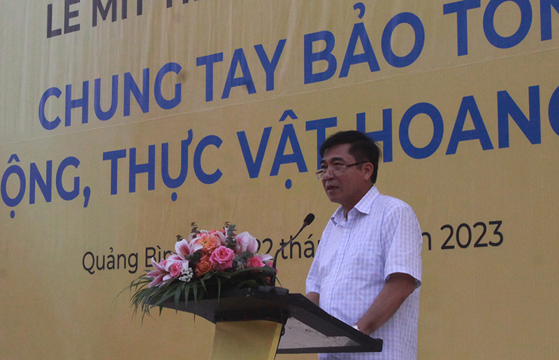Đồng chí Đoàn Ngọc Lâm, Phó Chủ tịch Thường trực UBND tỉnh phát biểu tại buổi lễ