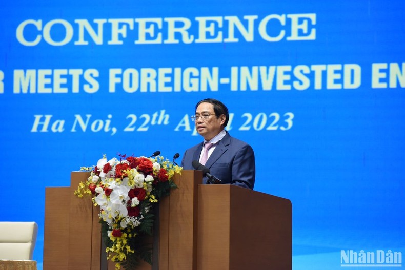Thủ tướng Phạm Minh Chính phát biểu khai mạc dự hội nghị. Ảnh: Báo Nhân Dân