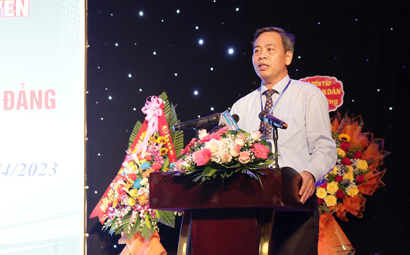 Phó Bí thư Thường trực Tỉnh ủy, Chủ tịch HĐND tỉnh Quảng Trị Nguyễn Đăng Quang phát biểu tại hội thảo.
