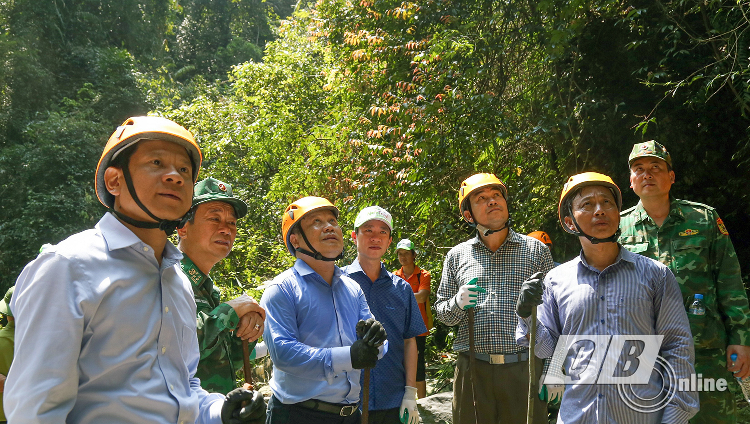 Đoàn cán bộ của tỉnh khảo sát tại Khu dự trữ thiên nhiên Động Châu-Khe Nước Trong (tháng 3/2023).