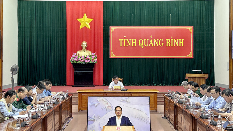 Quang cảnh phiên họp tại điểm cầu tỉnh Quảng Bình.