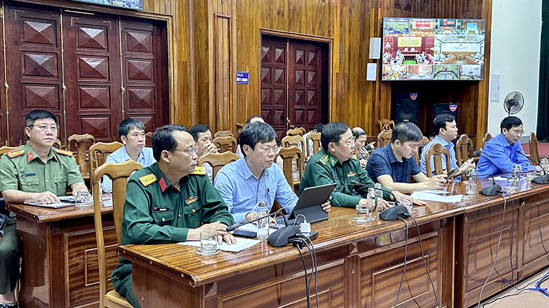 Đại biểu dự họp tại điểm cầu tỉnh Quảng Bình.