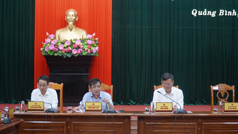 Đồng chí Phó Chủ tịch Thường trực UBND tỉnh Đoàn Ngọc Lâm chủ trì thảo luận tại phiên họp.