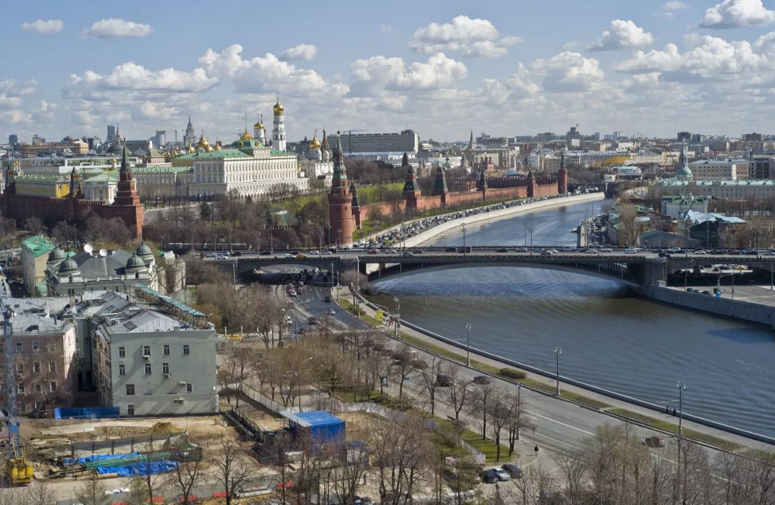 Điện Kremlin và sông Moskva nhìn từ trên cao. Ảnh: Sputnik
