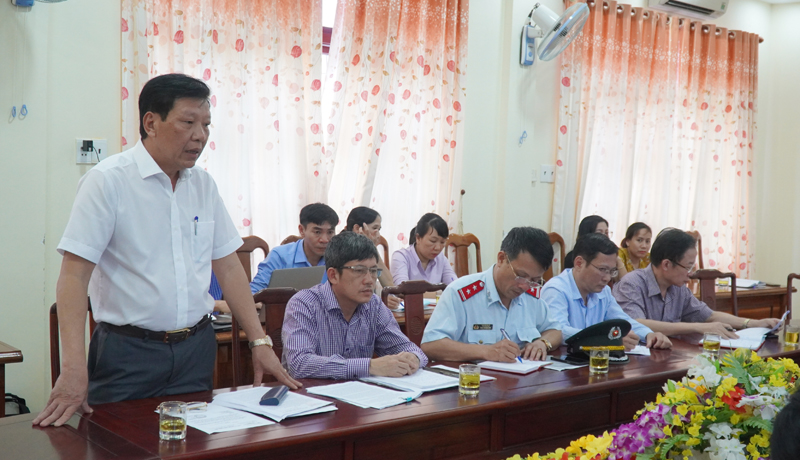 Phó giám đốc Sở Y tế, bác sĩ Phan Thanh Hải phát biểu kết luận buổi làm việc.