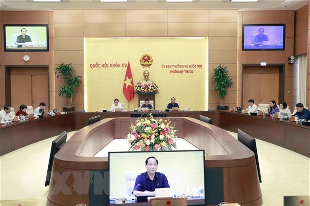 Thượng tướng Trần Quang Phương, Phó Chủ tịch Quốc hội, điều hành nội dung phiên họp. (Ảnh: Doãn Tấn/TTXVN)