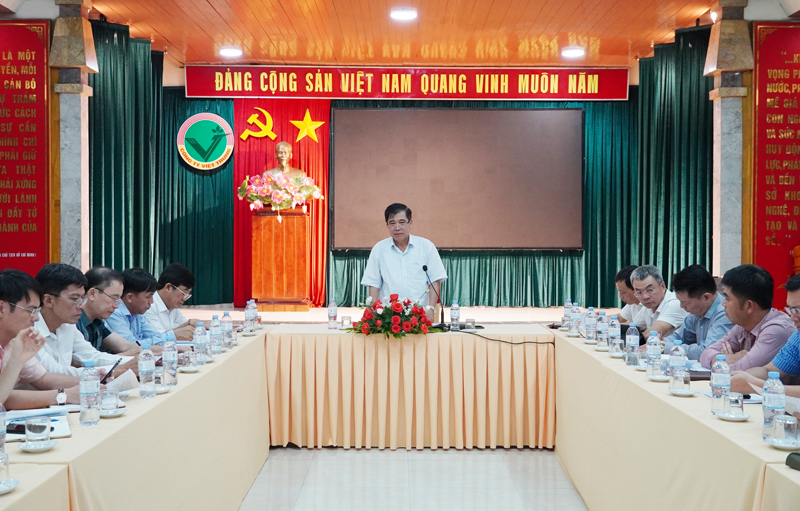 1. Đồng chí Phó Chủ tịch Thường trực UBND tỉnh Đoàn Ngọc Lâm phát biểu chỉ đạo tại cuộc làm việc.