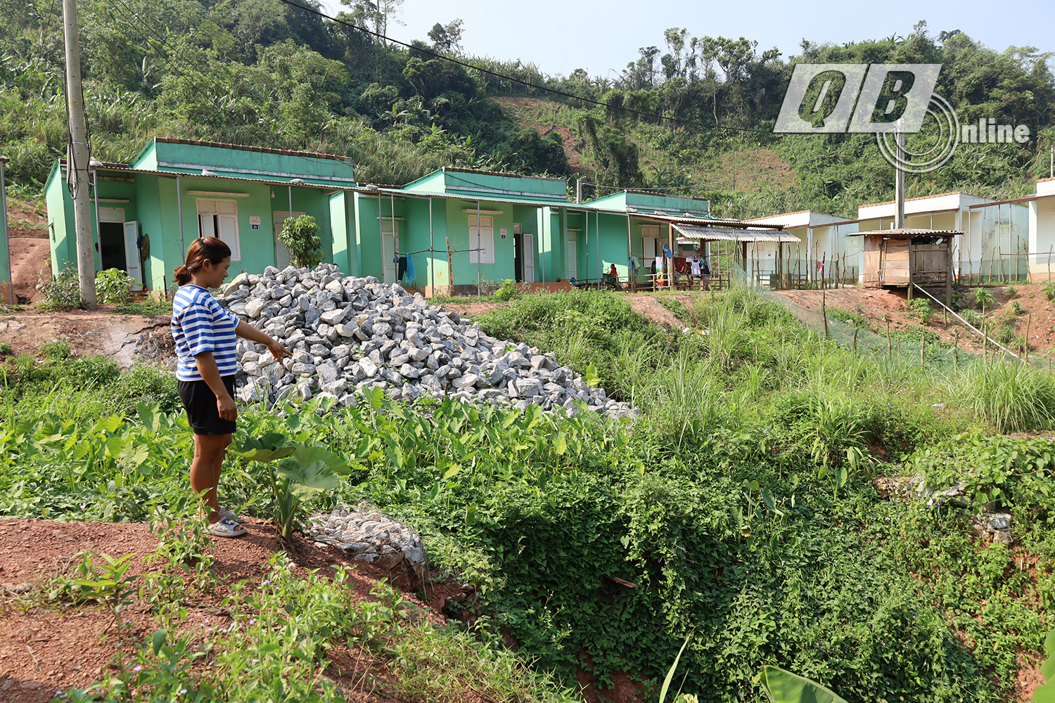 Một vị trí có nguy cơ gây sạt lở đất cao tại khu tái định cư bản Cha Lo.