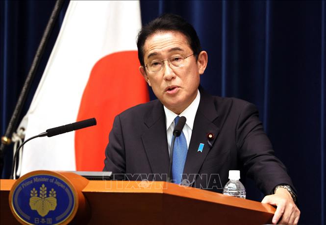  Thủ tướng Nhật Bản Fumio Kishida phát biểu tại cuộc họp báo ở Tokyo. Ảnh: AFP/TTXVN