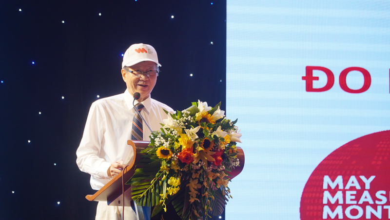 GS.TS Huỳnh Văn Minh, Chủ tịch Hội Tim mạch học Việt Nam phát biểu phát động Chương trình “Tháng 5 đo huyết áp” tại Việt Nam.