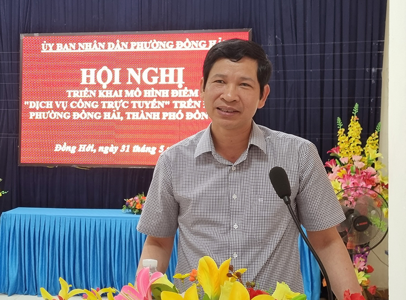 Đồng chí Phó Chủ tịch UBND tỉnh Hồ An Phong phát biểu tại hội nghị.