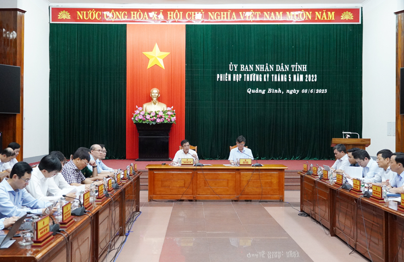 Đồng chí Phó Chủ tịch Thường trực UBND tỉnh Đoàn Ngọc Lâm điều hành thảo luận tại phiên họp.