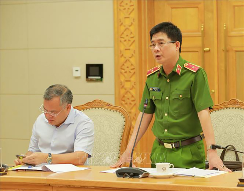 Thiếu tướng Nguyễn Tuấn Anh, Cục trưởng Cục Cảnh sát PCCC và CNCH (Bộ Công an) phát biểu. Ảnh: TTXVN