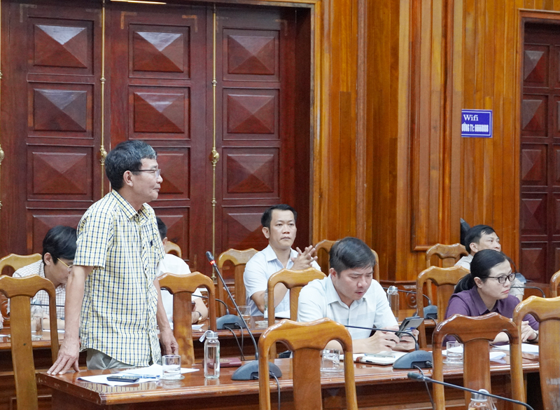 Đại diện lãnh đạo Đài PT-TH Quảng Bình phát biểu tại buổi làm việc.