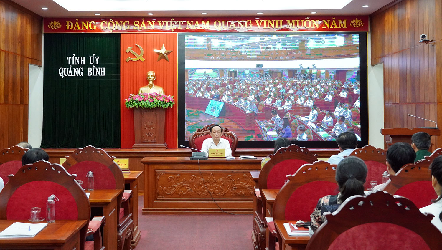 Toàn cảnh hội nghị tại điểm cầu Quảng Bình