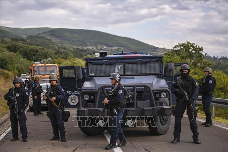 Cảnh sát đặc nhiệm vùng lãnh thổ Kosovo. Ảnh: AFP/TTXVN