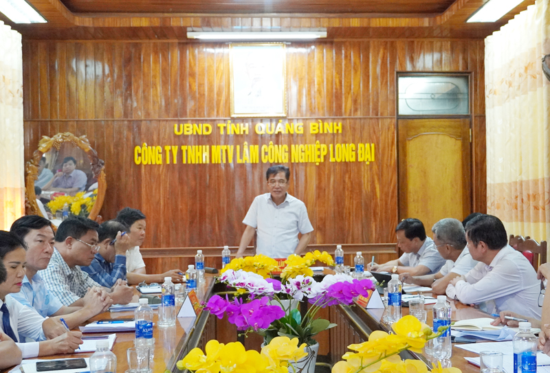 Đồng chí Phó Chủ tịch Thường trực UBND tỉnh Đoàn Ngọc Lâm phát biểu kết luận tại buổi làm việc.