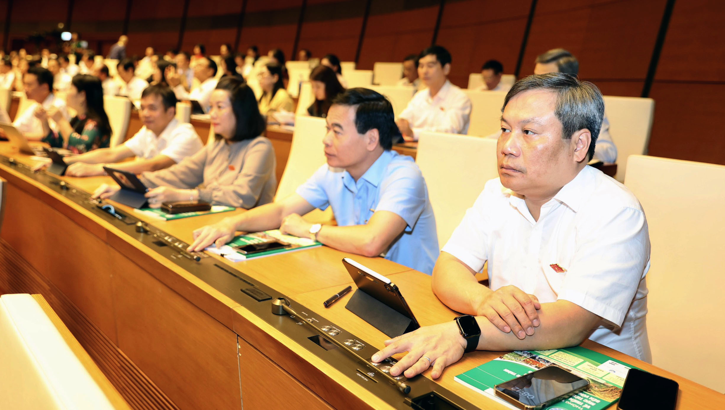 Đại biểu Quốc hội biểu quyết thông qua các nghị quyết