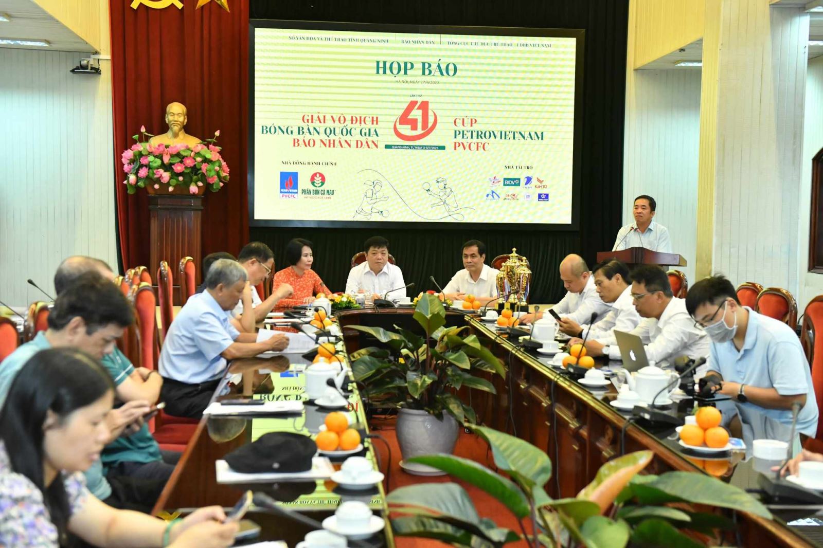Họp báo công bố Giải Vô địch Bóng bàn Quốc gia Báo Nhân Dân lần thứ 41 tranh cúp Petrovietnam-PVCFC năm 2023.
