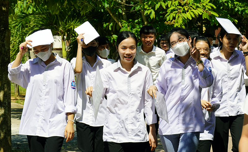 Các thí sinh đều có tâm lý thoải mái sau khi hoàn thành bài thi.