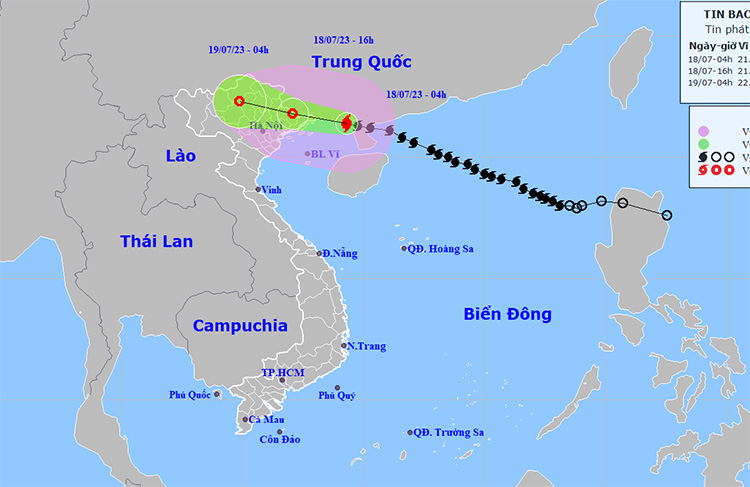 Thời tiết ngày 18/7: Bão số 1 tiến sát Móng Cái (Quảng Ninh)