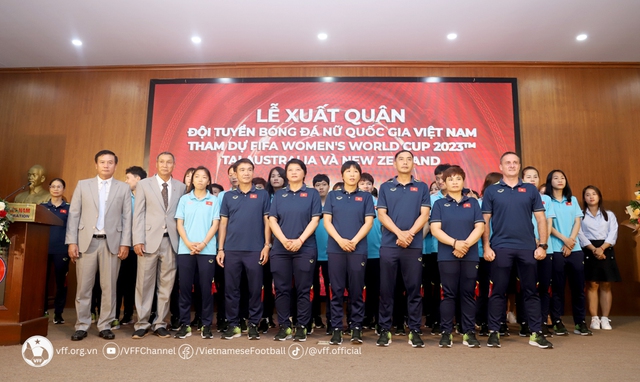Lễ xuất quân của Đội tuyển nữ Việt Nam - Ảnh: VFF