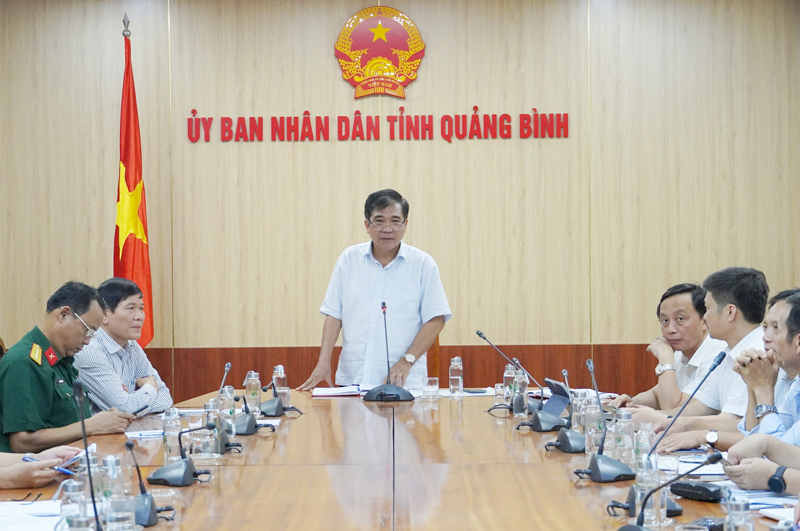 Đồng chí Phó Chủ tịch Thường trực UBND tỉnh Đoàn Ngọc Lâm phát biểu kết luận tại cuộc họp.