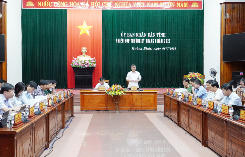 Đồng chí Chủ tịch UBND tỉnh Trần Thắng phát biểu đặt vấn đề tại phiên họp.
