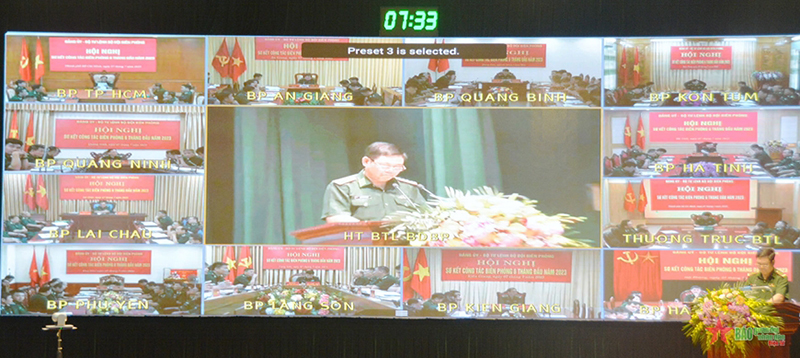 Hơn 2.300 đại biểu dự hội nghị sơ kết công tác Biên phòng 6 tháng đầu năm 2023 tại 47 điểm cầu trực tuyến trên cả nước. 