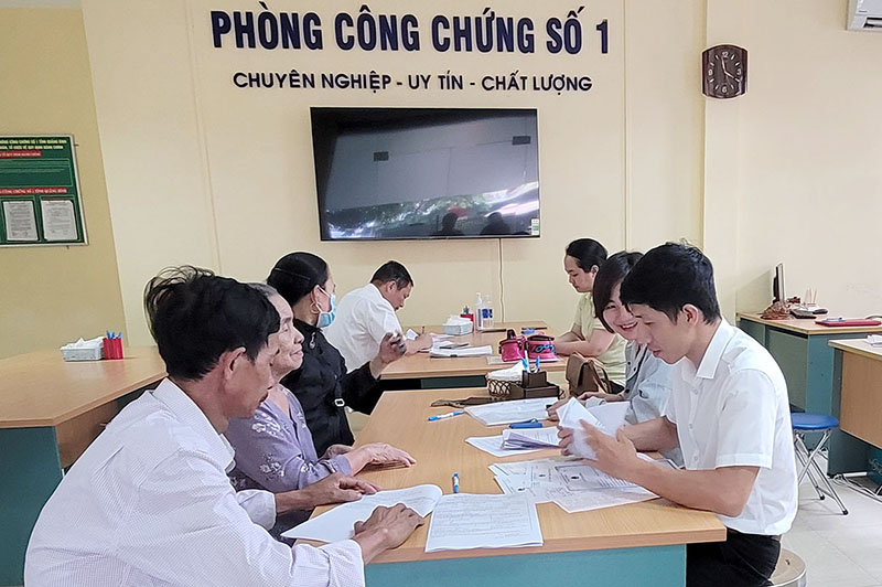 Hoạt động của Phòng Công chứng số 1.