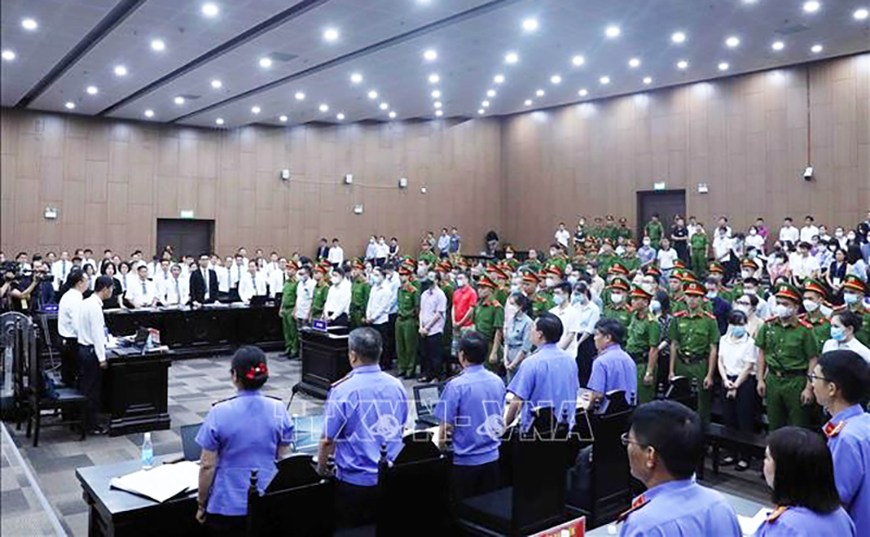 Quang cảnh phiên tòa xét xử. (Ảnh: Phạm Kiên/TTXVN)