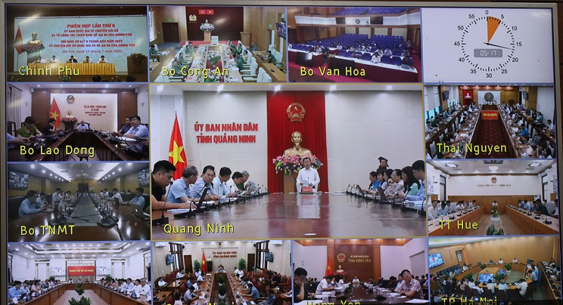 Hội nghị được kết nối trực tuyến đến điểm cầu các ban, ngành, địa phương trong cả nước/