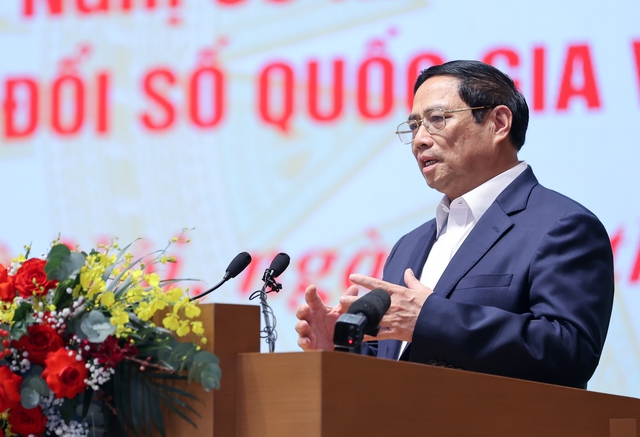 Thủ tướng Chính phủ Phạm Minh Chính phát biểu tại hội nghị. Ảnh: Báo Chính phủ
