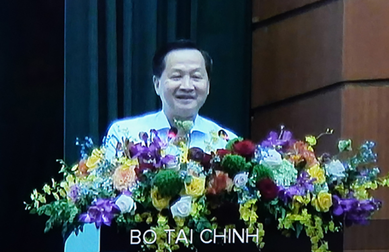 Phó Thủ tướng Chính phủ Lê Minh Khái phát biểu tại hội nghị. (Ảnh chụp qua màn hình).