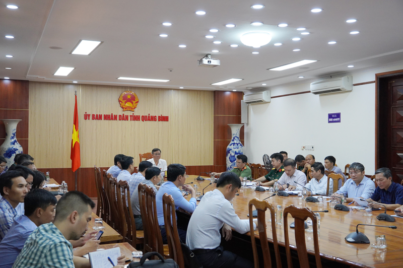 Quang cảnh hội nghị tại điểm cầu tỉnh Quảng Bình.