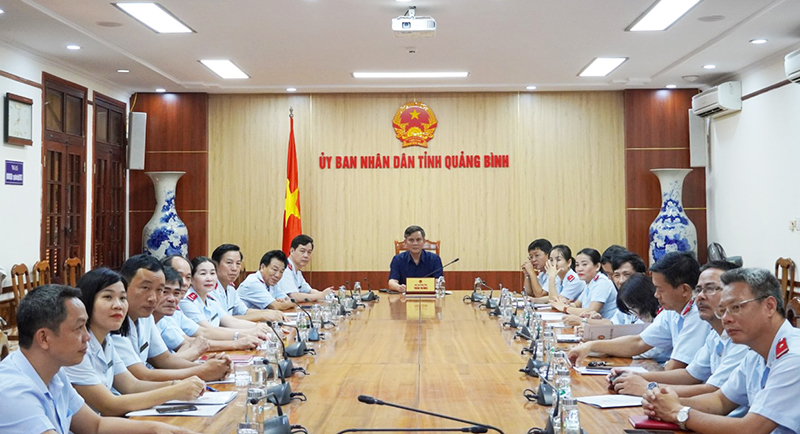 Toàn cảnh hội nghị tại điểm cầu tỉnh Quảng Bình.